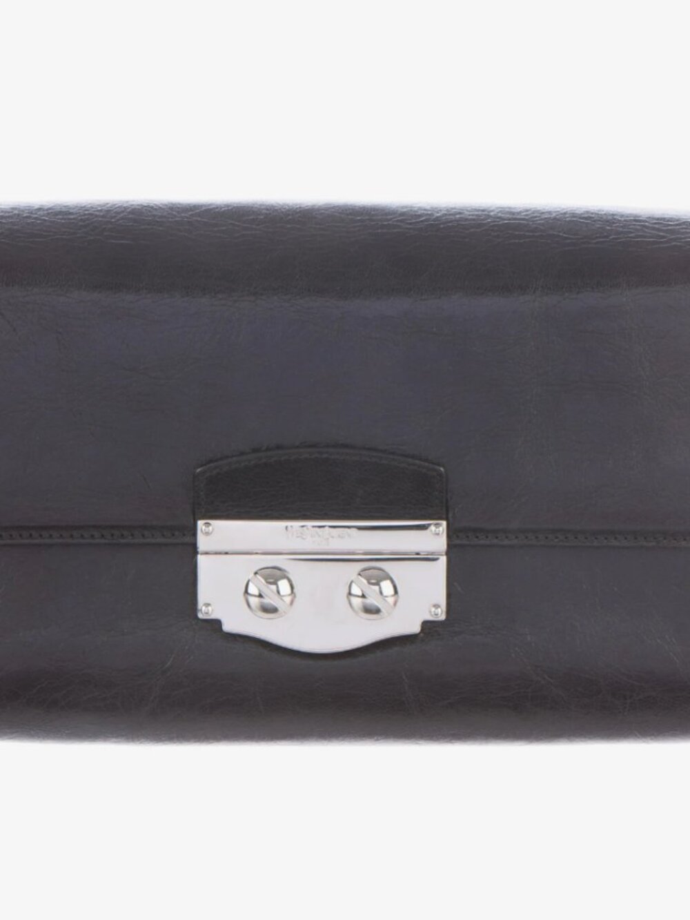 Black leather Yves Saint Laurent clutch